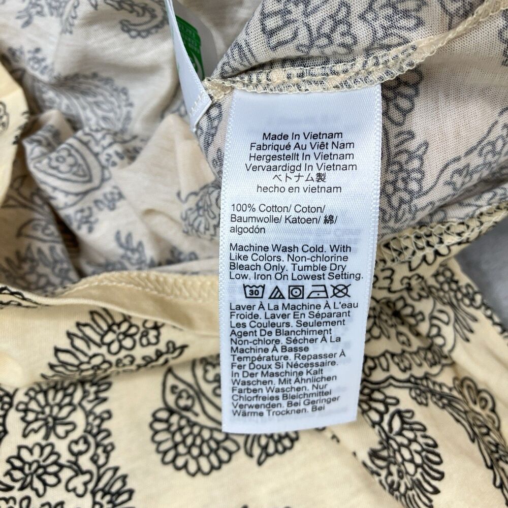 J Crew Paisley Turtleneck Top Womens M Cream Feather Jersey Lightweight CP723 - Picture 9 of 10